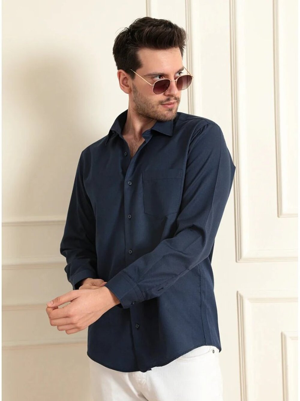 SCS Navy Blue Long Sleeve Classic Shirt